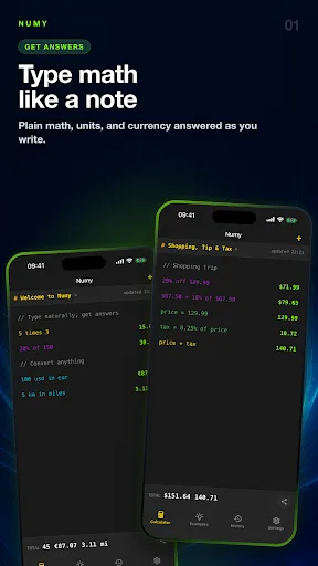 Numy: Notepad Calculator Android app screenshot 1