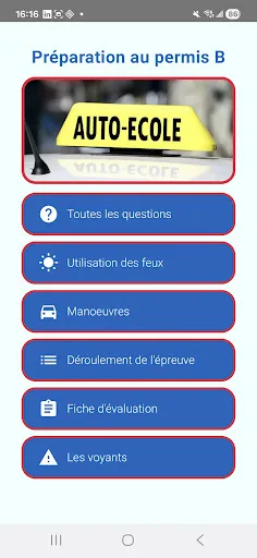 Permis B Vérifications Android app screenshot 1