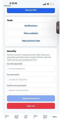 GoTrans Hotel Android app screenshot 1