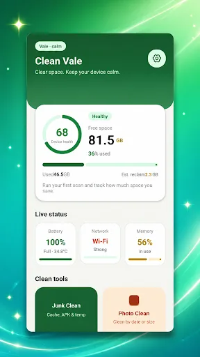 Clean Vale Android app screenshot 1