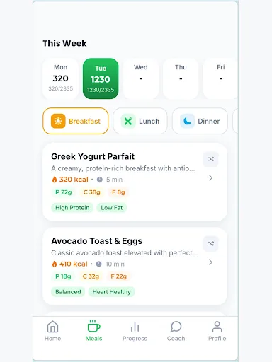 NutriEat: AI Nutrition Coach Android app screenshot 1