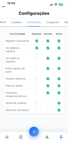 Controle de Perdas Android app screenshot 2
