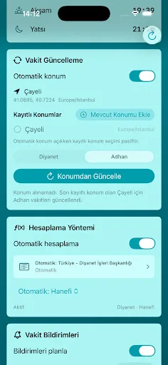 azan&salah-location Android app screenshot 2