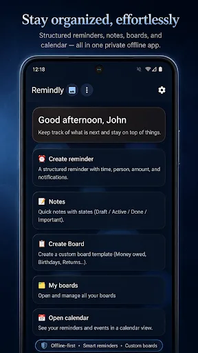 Remindly Android app screenshot 1