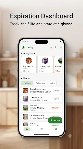UseUp - Expiry Date Tracker Android app screenshot 1