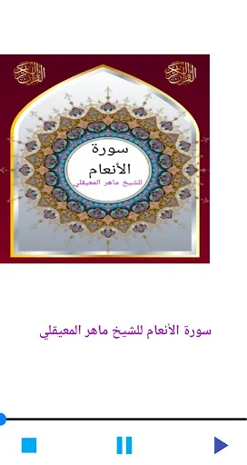 سورة الأنعام للشيخ المعيقلي Android app screenshot 3
