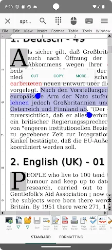 AndrOpen Office Android app screenshot 1