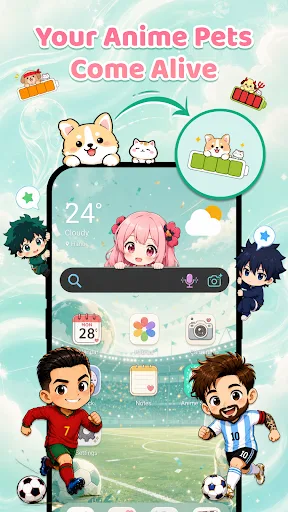 Emoji Battery & Shimeji Pet Android app screenshot 1