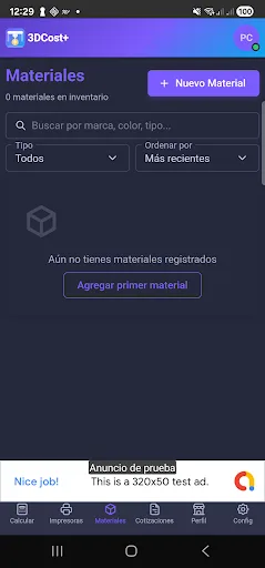 3DCost+ 3D Printing Calculator Android app screenshot 5