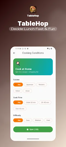 Food Roulette Android app screenshot 1