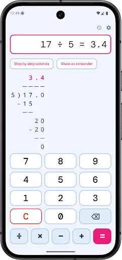 Long Division Calculator Android app screenshot 2