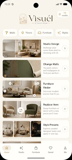 Visuél: AI Room Designer Android app screenshot 1