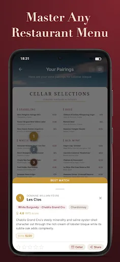 Wine Pairing Scout: Sommelier Android app screenshot 3
