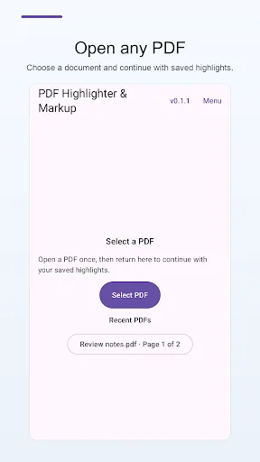 PDF Highlighter & Markup Android app screenshot 1
