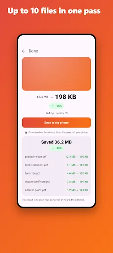 Compress PDF to 100KB 200KB Android app screenshot 4