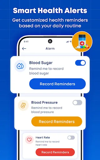 Blood Sugar & Pressure Tracker Android app screenshot 2