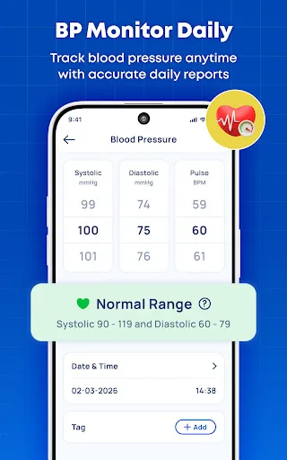 Blood Sugar & Pressure Tracker Android app screenshot 3
