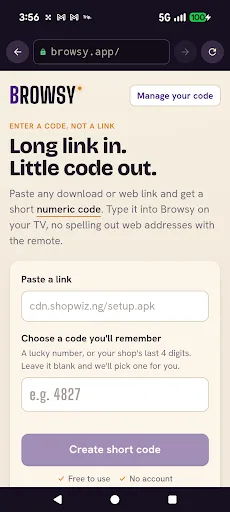 Browsy Android app screenshot 1