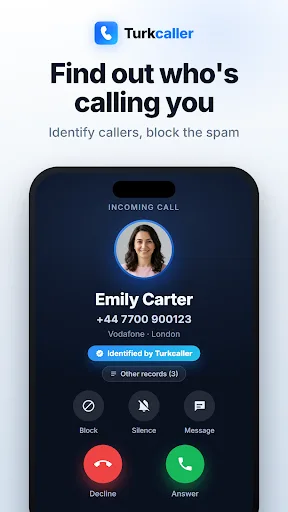 Turkcaller: Dialer & Caller ID Android app screenshot 1