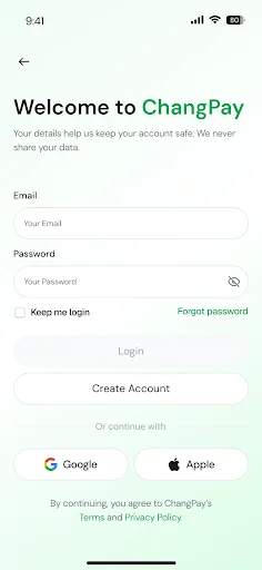ChangPay Android app screenshot 1