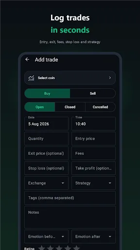 Crypto Journal & Tracker Android app screenshot 5