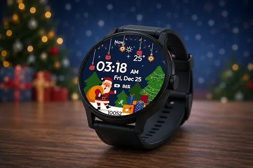 Christmas Watch Face Santa Android app screenshot 1