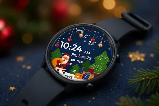 Christmas Watch Face Santa Android app screenshot 2