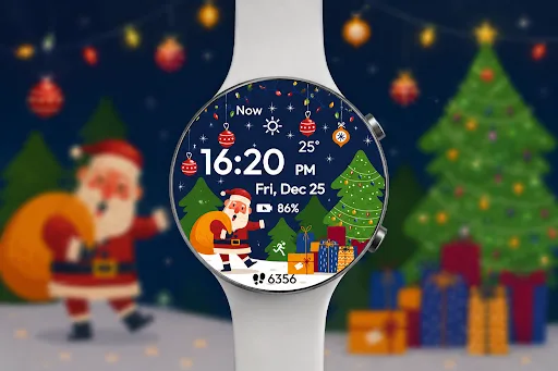 Christmas Watch Face Santa Android app screenshot 6