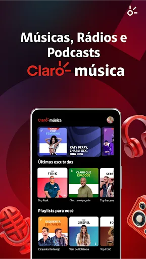 Claro música: músicas e rádios Android app screenshot 1