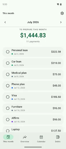 List Debt: Installment Tracker Android app screenshot 1