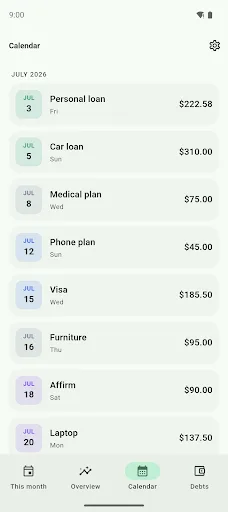 List Debt: Installment Tracker Android app screenshot 3