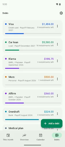List Debt: Installment Tracker Android app screenshot 4