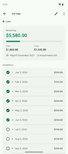 List Debt: Installment Tracker Android app screenshot 5