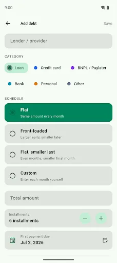 List Debt: Installment Tracker Android app screenshot 6