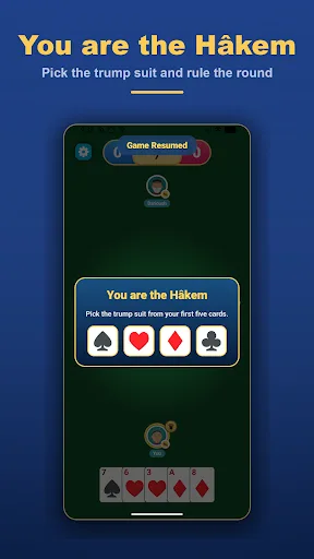 Hokm Card Offline حكم بدون نت Android app screenshot 1