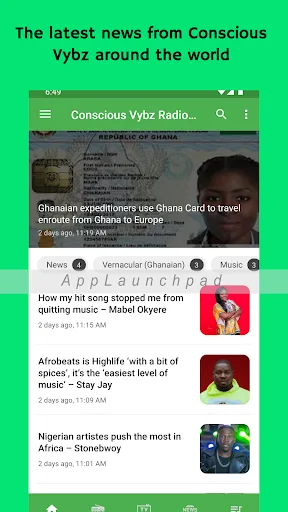 Conscious Vybz Radio & TV Android app screenshot 1