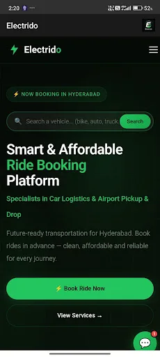 Electrido - Ride Pre-Booking Android app screenshot 1