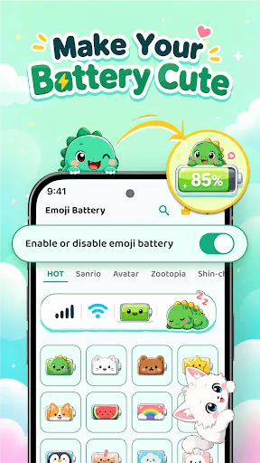Emoji Battery Status Bar Android app screenshot 1