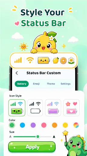 Emoji Battery Status Bar Android app screenshot 3