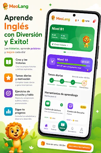 MeoLang: AI Language Learning Android app screenshot 1