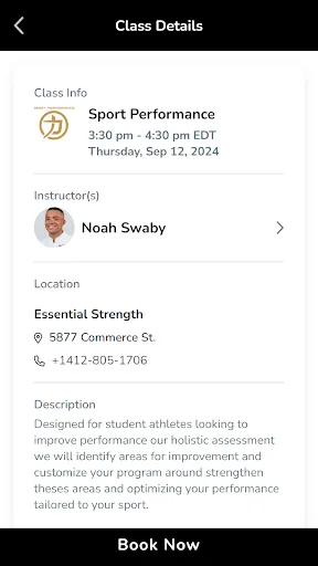 Essential Gyms Android app screenshot 3