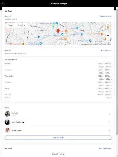 Essential Gyms Android app screenshot 5