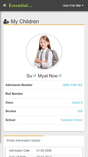 The FIrst International School Android app screenshot 2