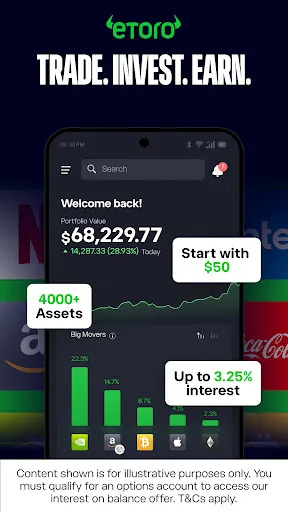 eToro: Trade. Invest. Connect. Android app screenshot 1