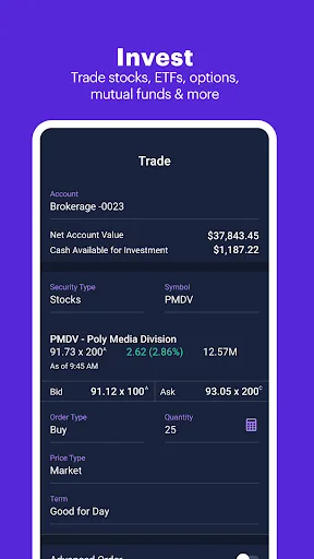 E*TRADE: Invest. Trade. Save. Android app screenshot 4