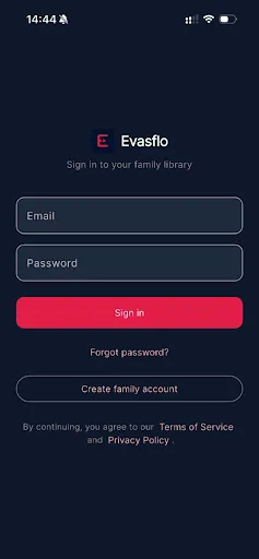 Evasflo Android app screenshot 2