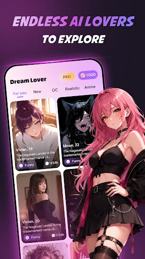 Dream Lovers: AI Romance Chat Android app screenshot 2