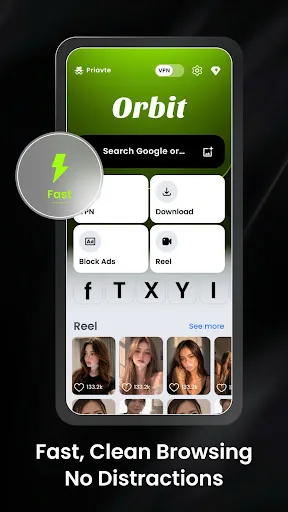Orbit: Fast Private Browser Android app screenshot 1