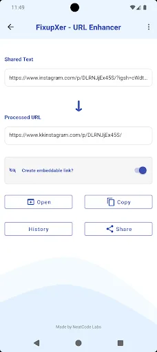 FixupXer - URL Enhancer Android app screenshot 4