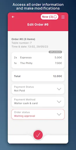 Quickord Waiter Android app screenshot 2